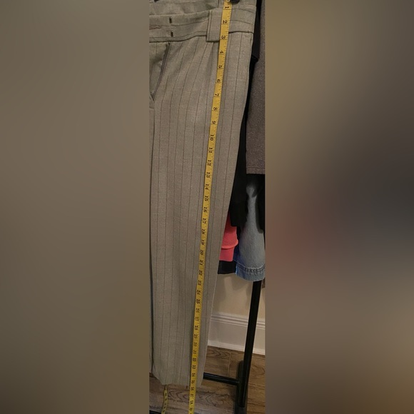 EXPRESS High waisted pin stripe pant with tie belt - Picture 6 of 8